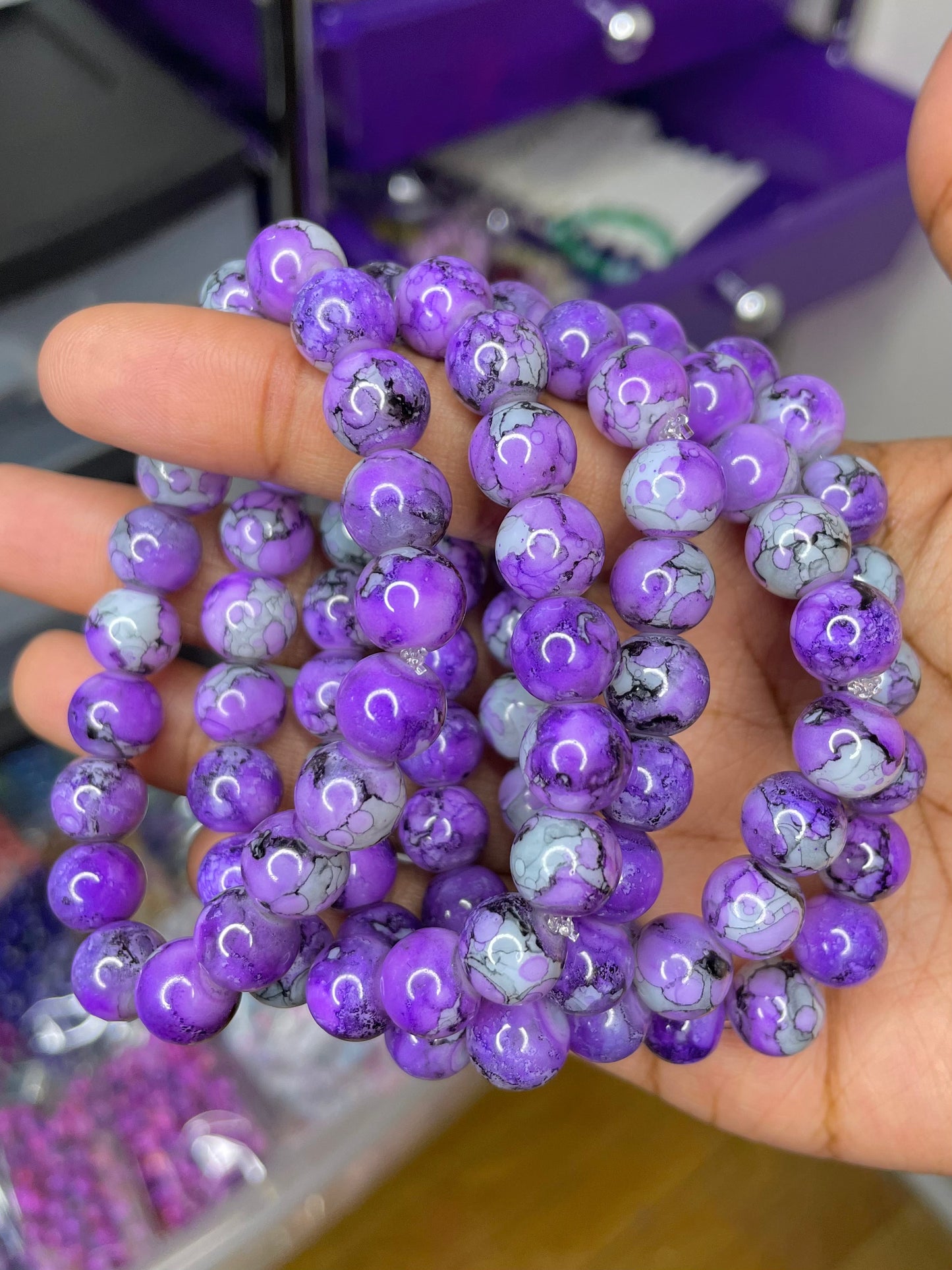 NEW! Purple Storm Beaded Bracelet