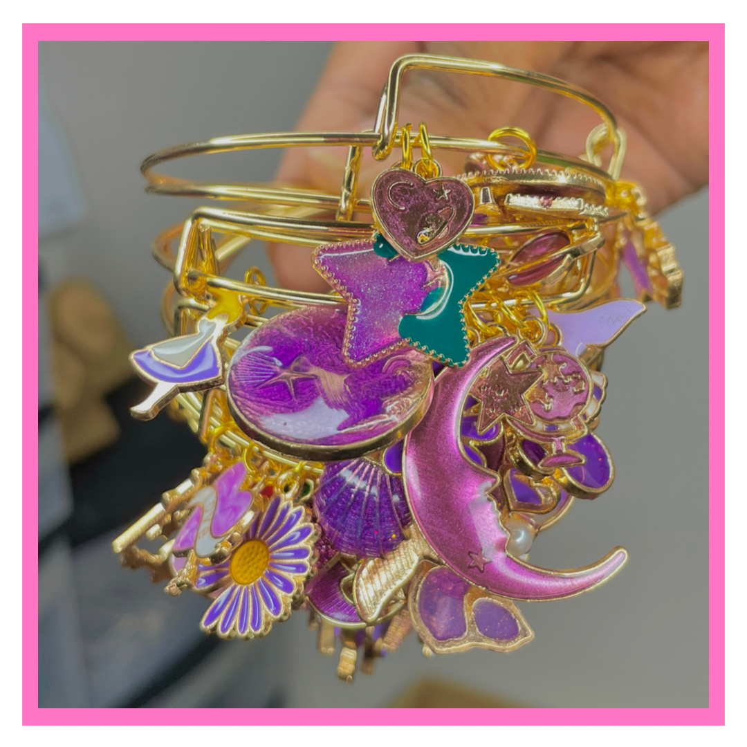 Gold Purple Sofia Basic Bangles