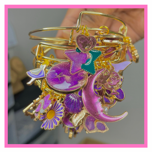 Gold Purple Sofia Basic Bangles