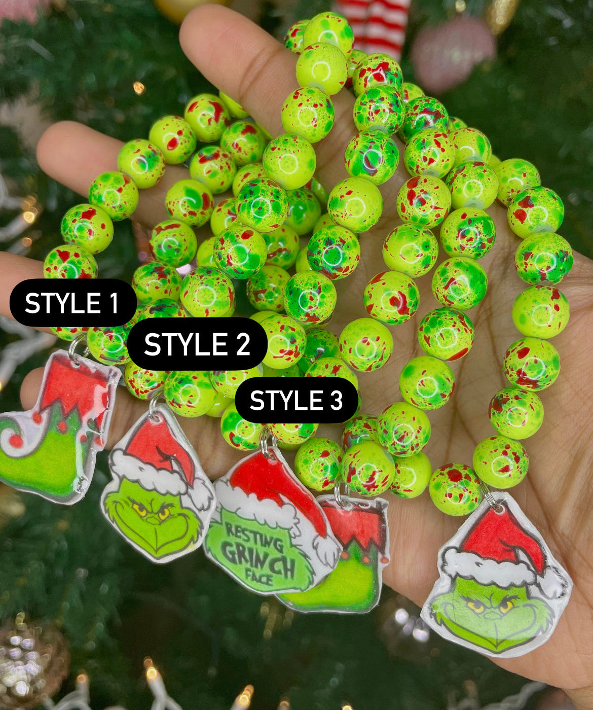 NEW! GRINCH BEADED BRACELET
