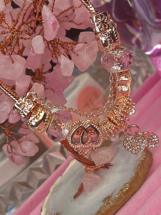 NEW! Locket Rose Gold x Charm Bracelet