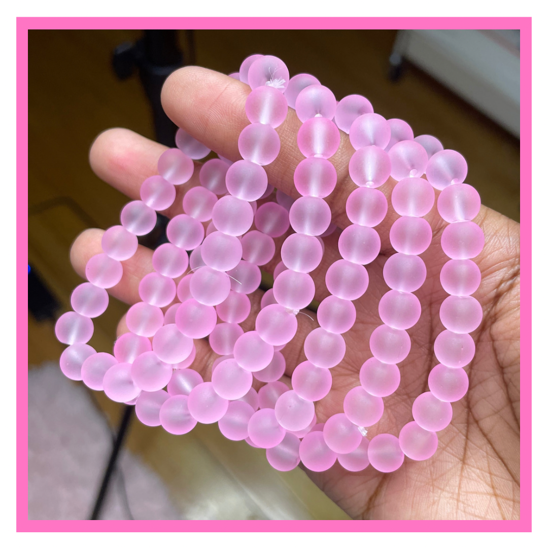 NEW! Bubble Gum Pink Beaded Bracelet
