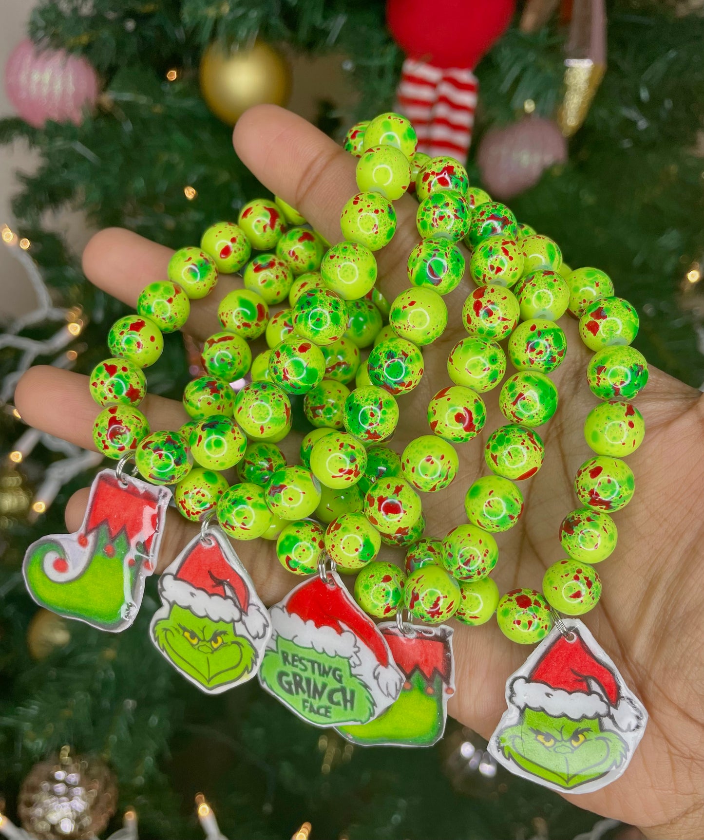 NEW! GRINCH BEADED BRACELET
