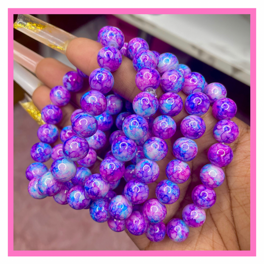 Purple Twister Beaded Bracelet