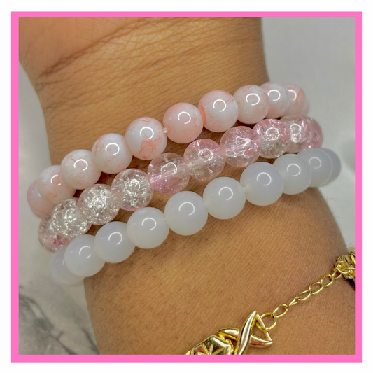 White Affair Bead Bracelets 7/31