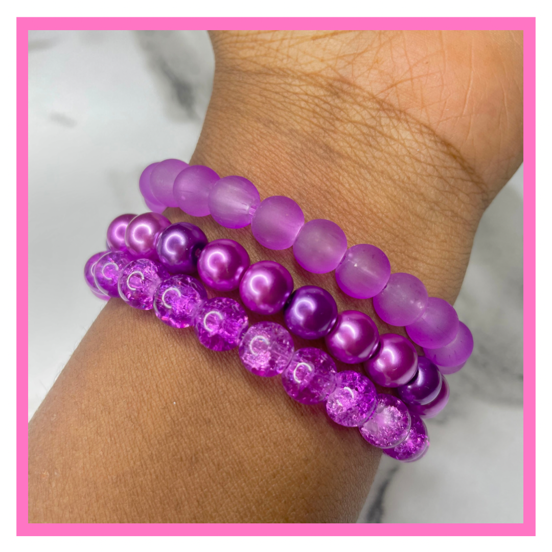 Miss Purple Sofia Beaded Bracelet Set