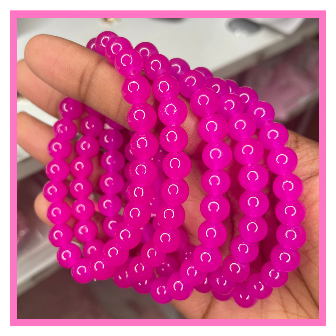 Pink Balloon Beaded Bracelet