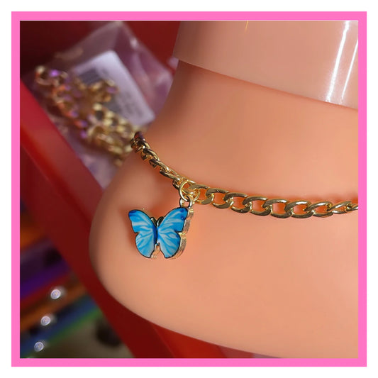 Baby Blue Gold Anklet