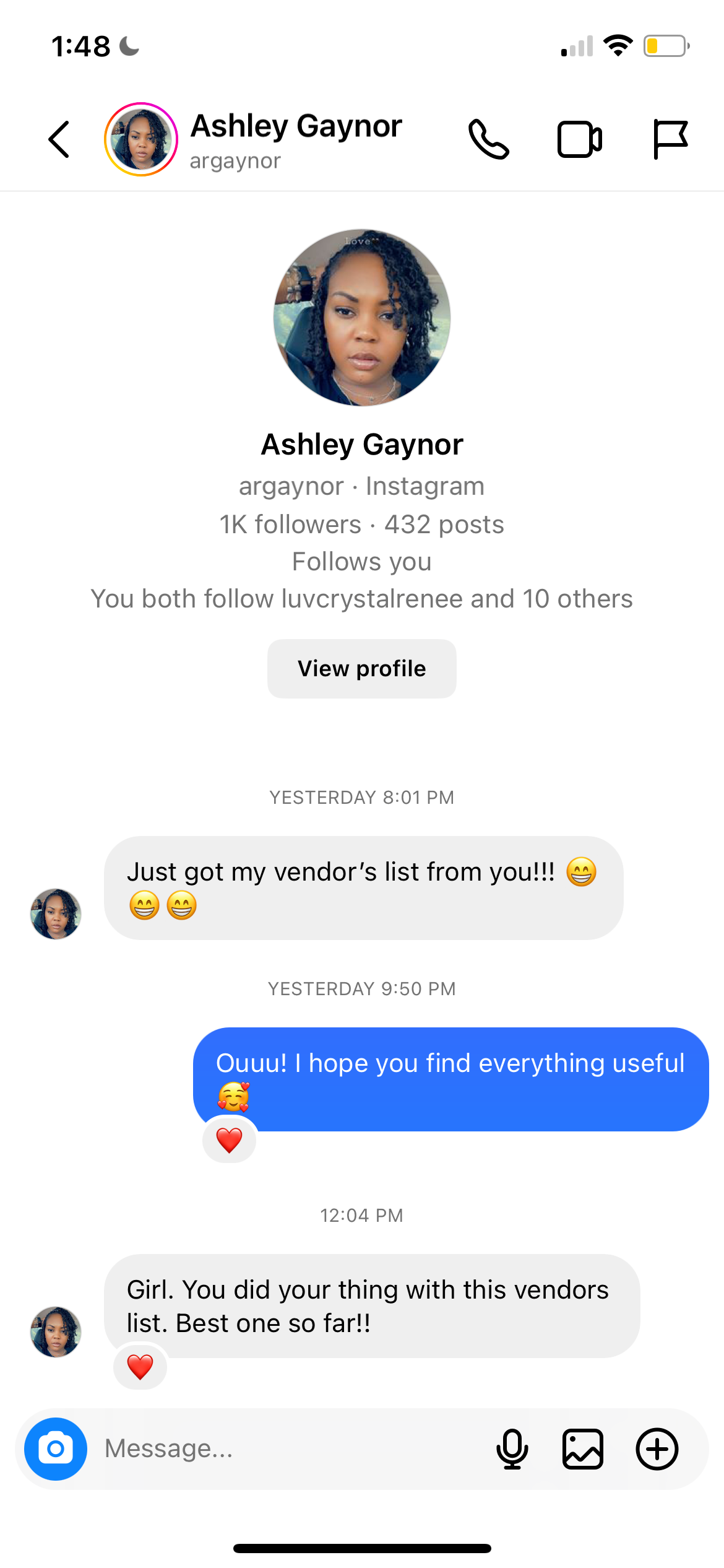 My Direct Personal Vendors (Instantly Emailed)