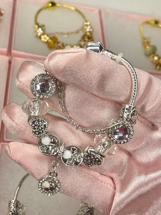 White Flourish x Charm Bracelet
